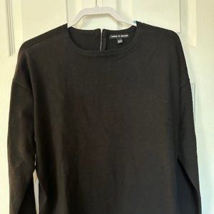 Women’s Cable & Gauge Black Sweater with Back 1/4 Zip